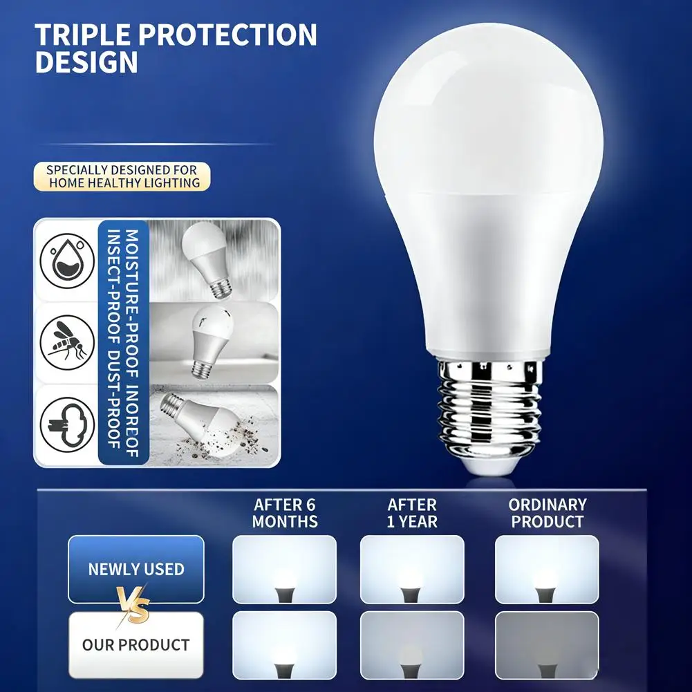 3/7/12/25W E27 LED Bulb Super Bright Waterproof Energy Saving Light Bulb High CRI, for Home, Kitchen, Office Lighting