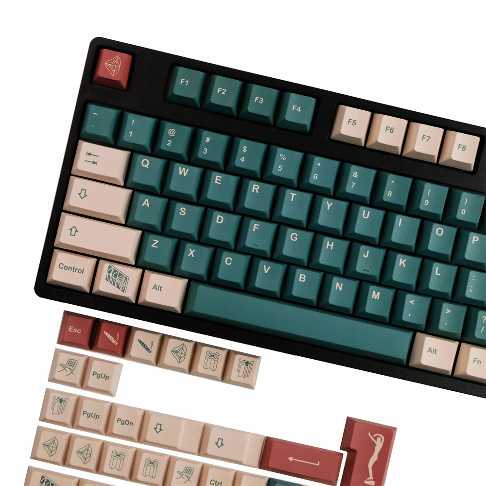 140 Phím Bàn Phím Keycap Bộ Marmoreal PBT GMK Nhân Bản Keycap Anh Đào Cao Nhuộm Thăng Hoa Cho MX Tắc Bàn Phím Cơ