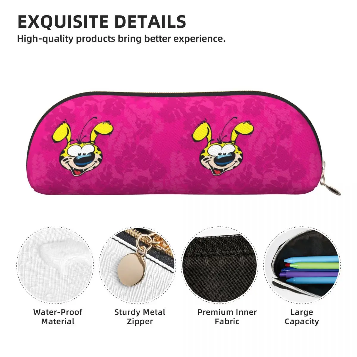 Marsupilami مقلمة الوجه حامل القلم تخزين القرطاسية لوازم سعة كبيرة صندوق القلم حقيبة أقلام رصاص لهدايا الأطفال