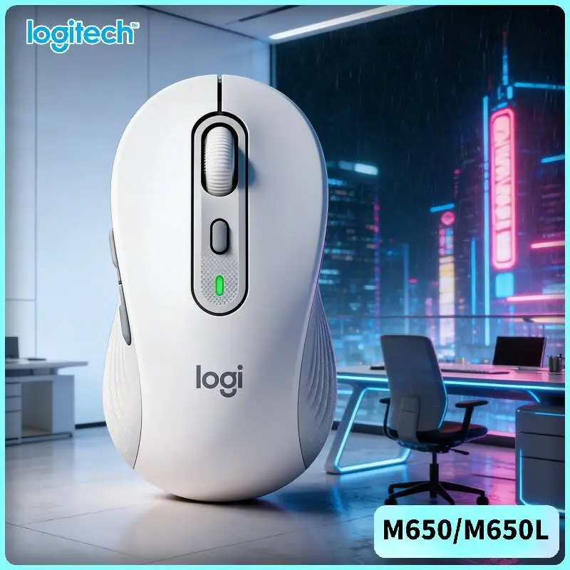 Logitech M650/M650L Ergonomic Mouse - Rubber Grips, SmartWheel Speed Modes, Compatible with Windows Mac iPad, 24-Month Battery
