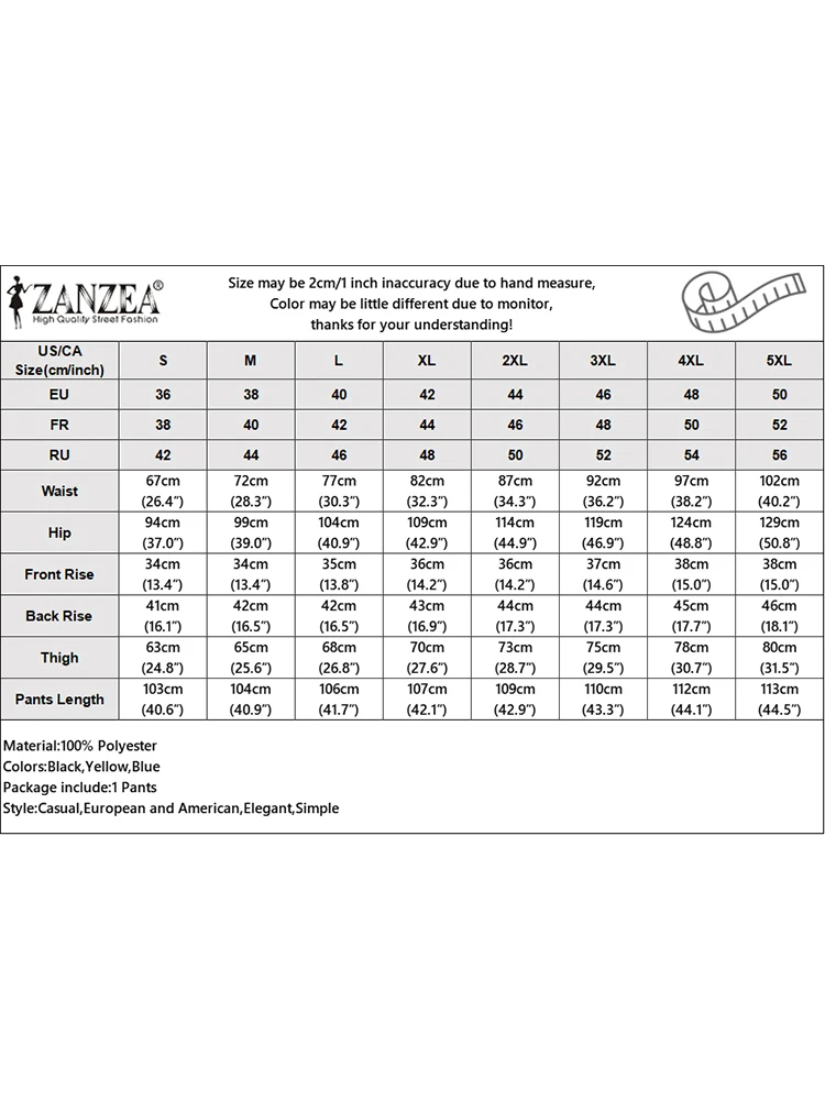 ZANZEA 여성용 오버사이즈 와이드 레그 팬츠, 2024 캐주얼, 루즈, 단색 하의, 사무실 장식, 버튼 바지, 우아한 가을