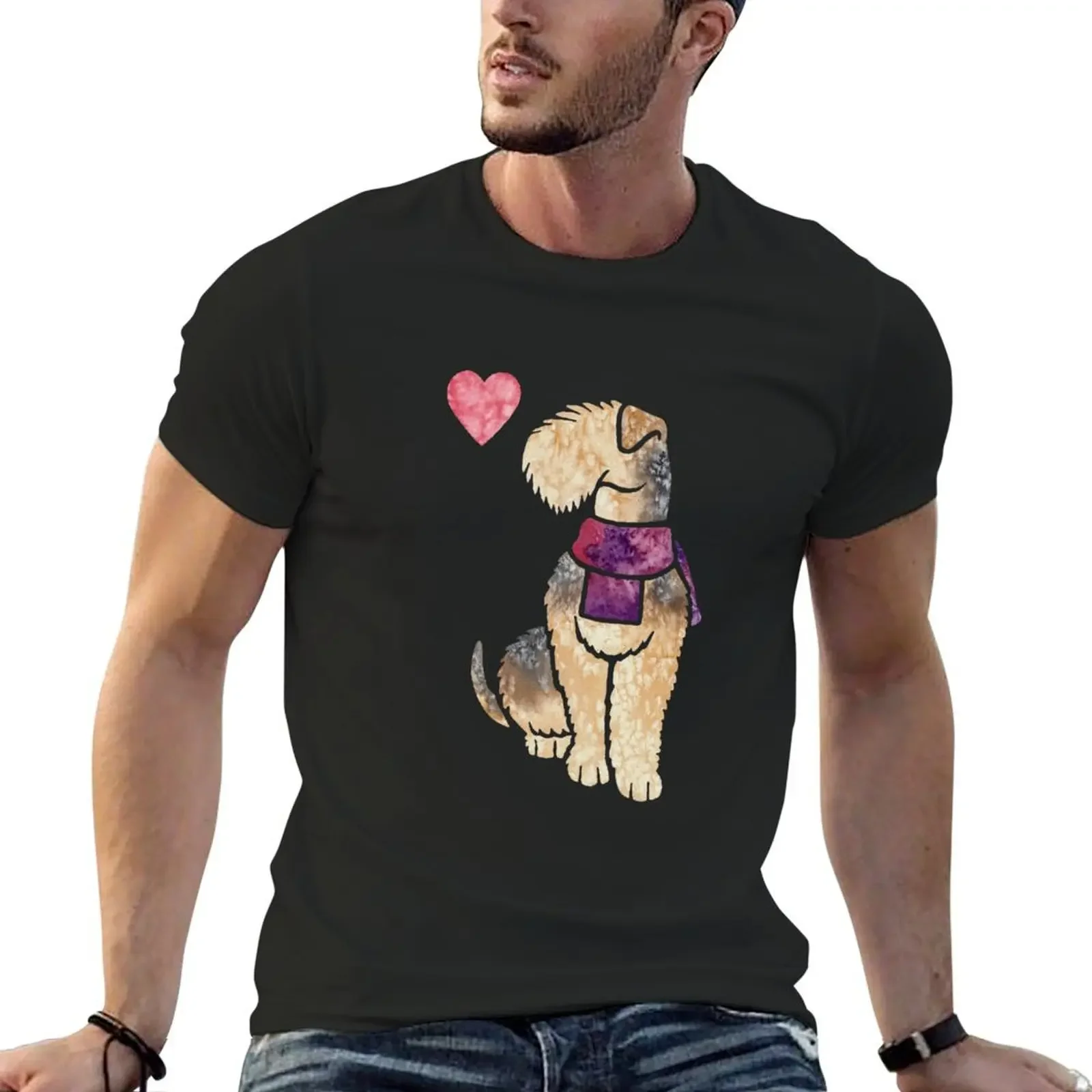 

Watercolour Lakeland Terrier T-Shirt plus size clothes plain graphic t shirt vintage Men's clothing