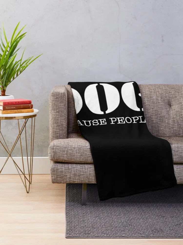 Dogs Because People Suck Throw Blanket Soft Plaid Luxury Designer Warm Blankets