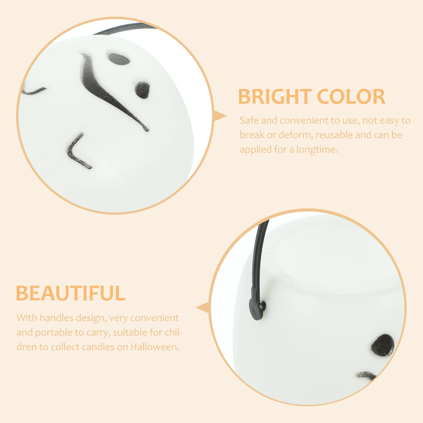 3Pcs 호박 양동이 녹색 할로윈 파티 플라스틱 선물 홀더 트릭 간식 스낵 컨테이너 재사용 가능한 장식 액세서리 스토리지