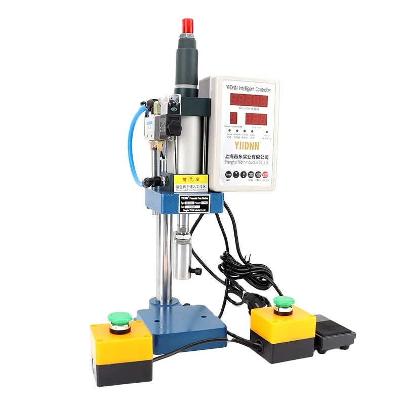CE Small Pneumatic Single Punch Press Machine With Controller And Double Buttons Stamping Punching Machines