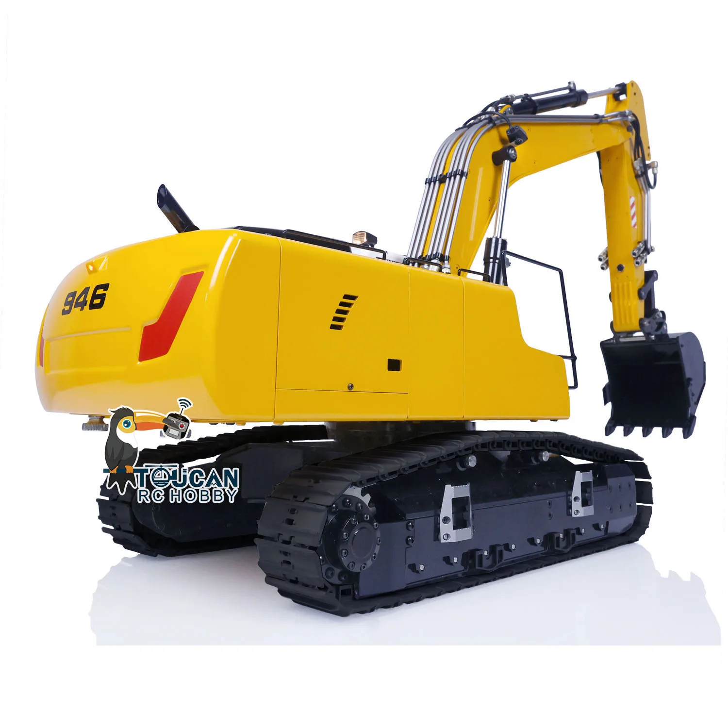 MT 946 1/14 Model RC Hydraulic 9CH Tracked Finished Excavator Controlled Truck With Metal Grab Bucket Ripper Light Toys TH19597