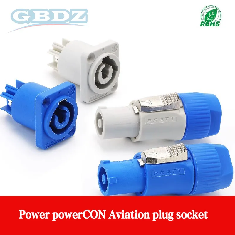 

3 PIN AC Powercon Connector Male Plug Socket ZAC3FCA ZAC3FCB AC Power Plug 20A/250V for Stage Light LED Screen Blue/Gray