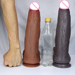 Huge Realistic Black Big Long Dildo Soft Silicone Vaginal Masturbators Penis Erotic Toy for Women Suction Cup Thick Glans Dick