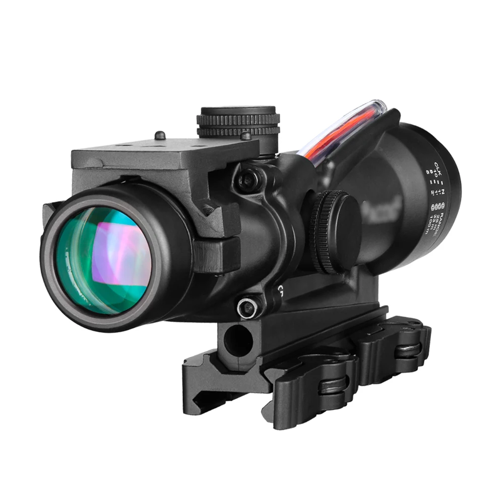 Imagem -03 - Tactical Caça Riflescope com Real Fibra Óptica Scope Red Dot Sight Lente hd 20 mm qd Mount Logo Original 3.5x35