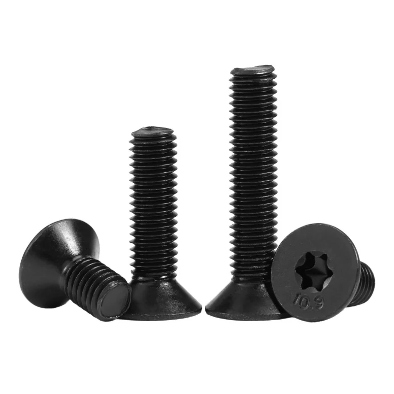 Carbon Steel Black Six-Lobe Torx Head Flat Countersunk Head Bolt Screw Grade 10.9 High Strength Torx Screw M3 M4 M5 M6 M8 M10