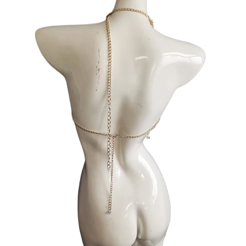 Hochwertige Damen-Körperkette mit Perlen und mehrschichtigen Quasten – BH-Top, Camisole, Halsketten, Strandmode – Detail 5