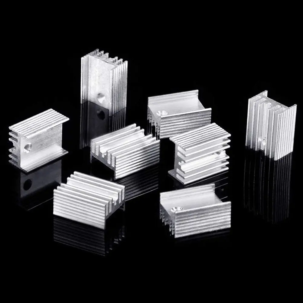 10Pcs to-220 Aluminum Transistor Heat Sink Set Professional Metal Voltage Regulator Cooler Fin High Efficiency Thermal