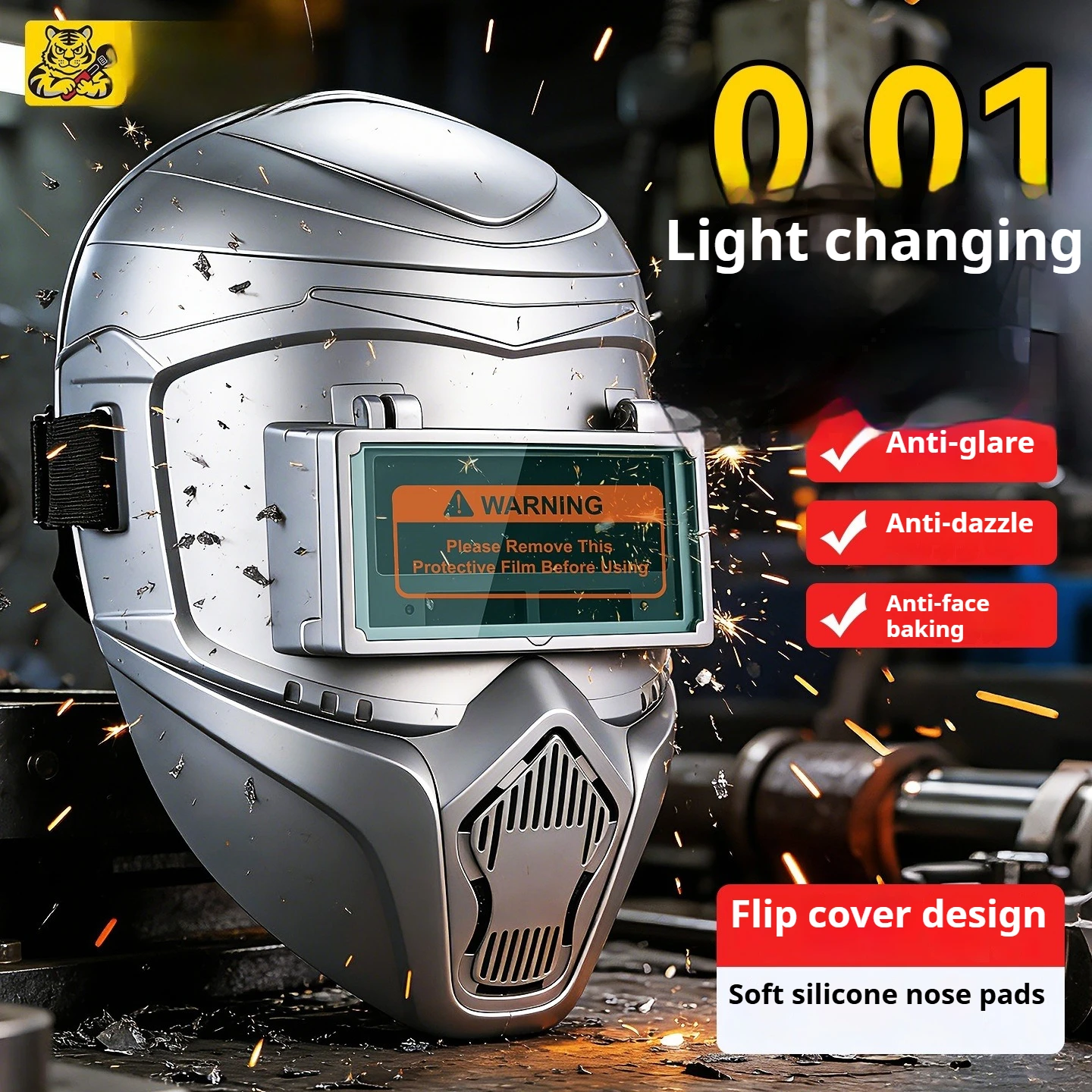 Auto Darkening Welding Helmet Anti-Glare Face Shield for Professional Home Workshop Industrial Construction & Welding