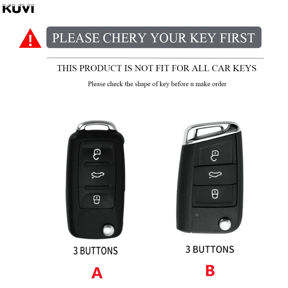 ABS Carbon Fiber Car Key Case Cover For VW Volkswagen Golf 4 5 6 7 MK7 Tiguan MK2 SEAT Ateca Leon FR 2 Ibiza For Skoda Octavia