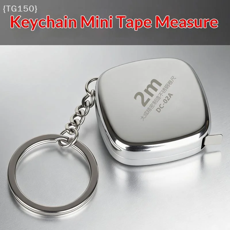 〔T〕1PCS Mini 2m Small Tape Measure Keychain, Stainless Steel Retractable Key Ring Tape Measure Precision Pocket Tape Measure