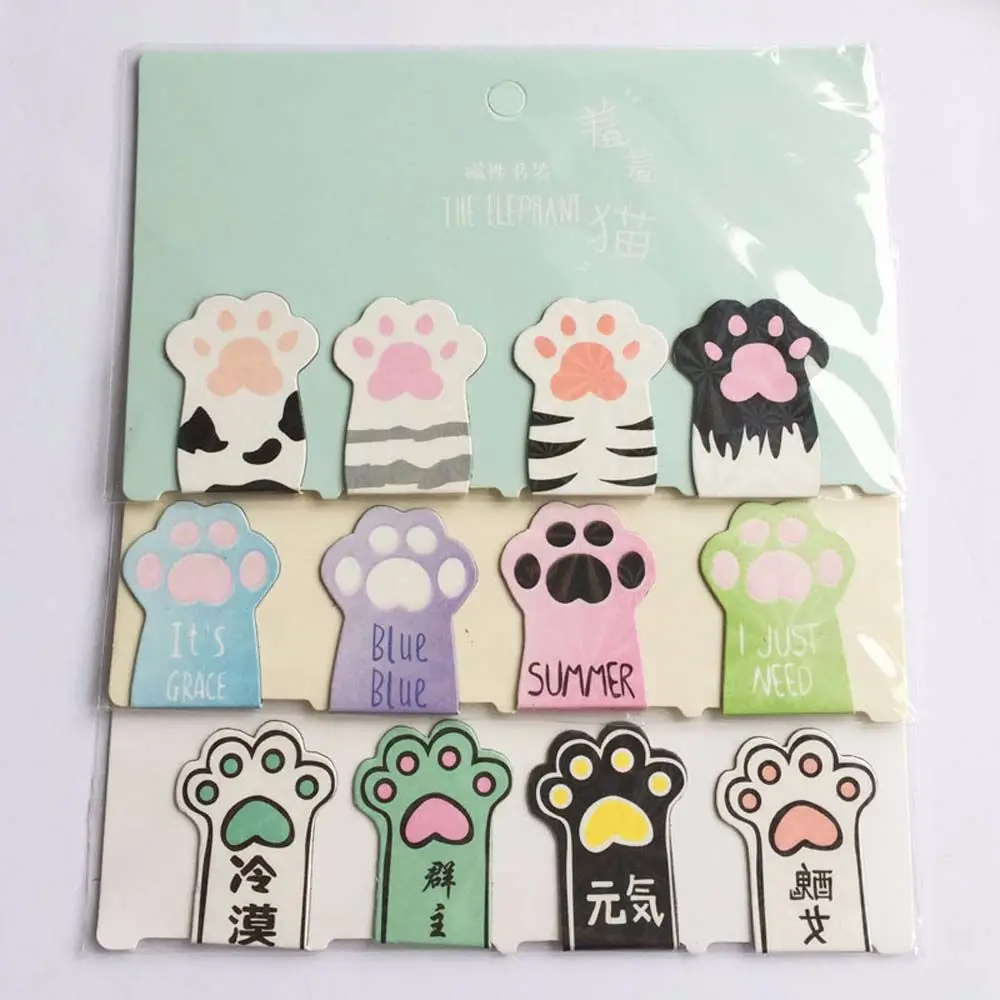 

Cute 4pcs /Set Catoon Clip School Supply Office Supply Magnetic Bookmarks Paper Clip Book Labels Cat Paw Books Marker