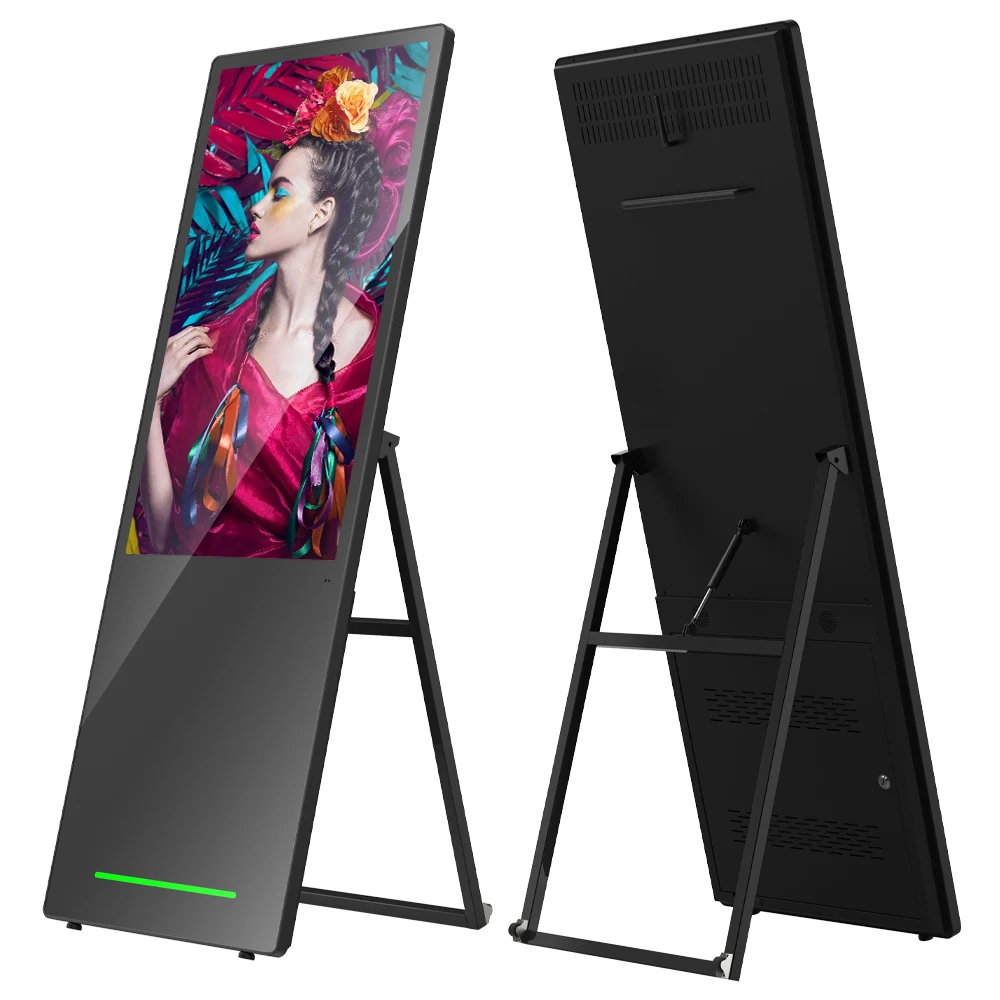 Póster digital de carga de señalización publicitaria LCD de marketing al por menor con reproductor multimedia electrónico para interiores de 43 pulgadas