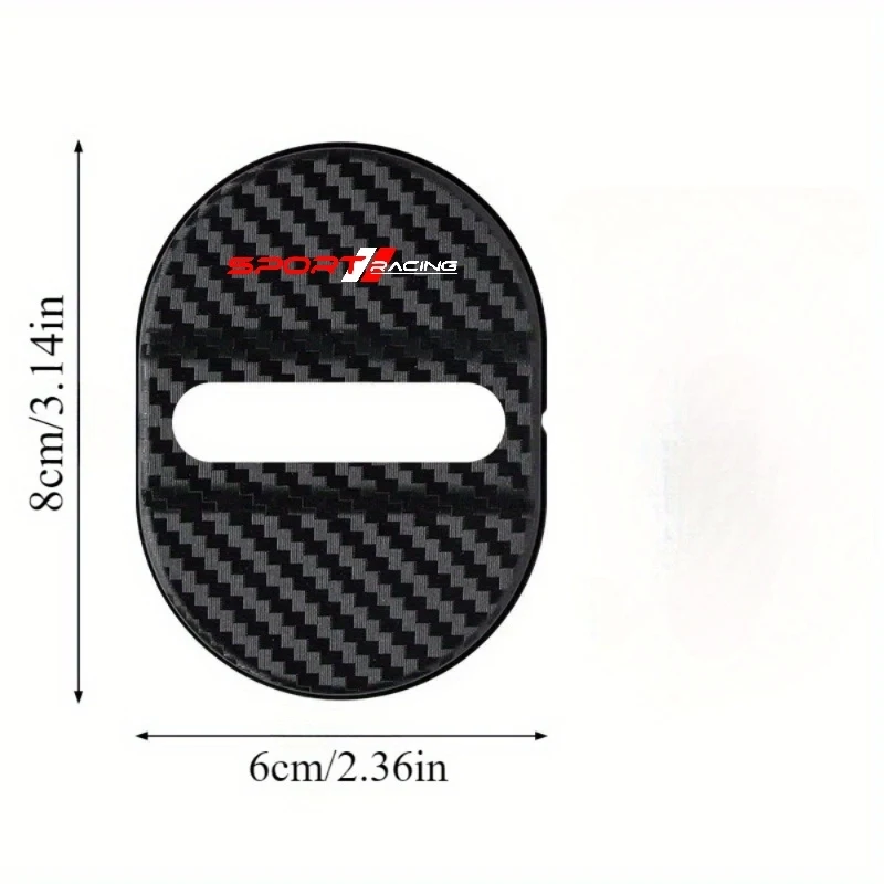 SportRacingStyle4Individual car door lock protection cover Carbon fiber textured car door lock limiter anti-collision cushioning
