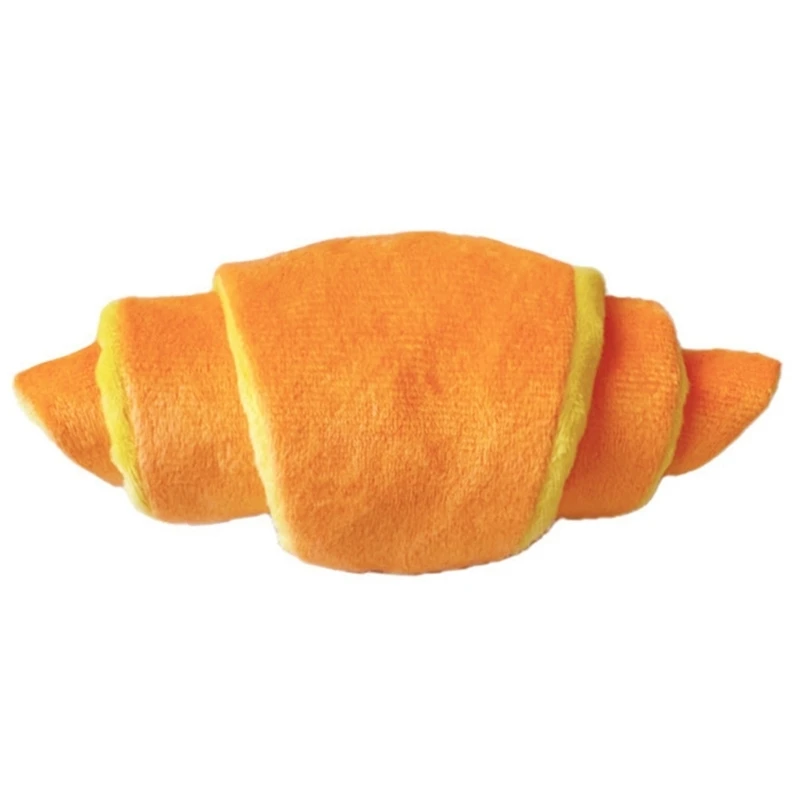 Anti-Langeweile-Plüsch-Quietschspielzeug, Croissant-Form, Plüschhund, Kauspielzeug, Reinigungsspielzeug für Hunde, Welpen – Detail 7