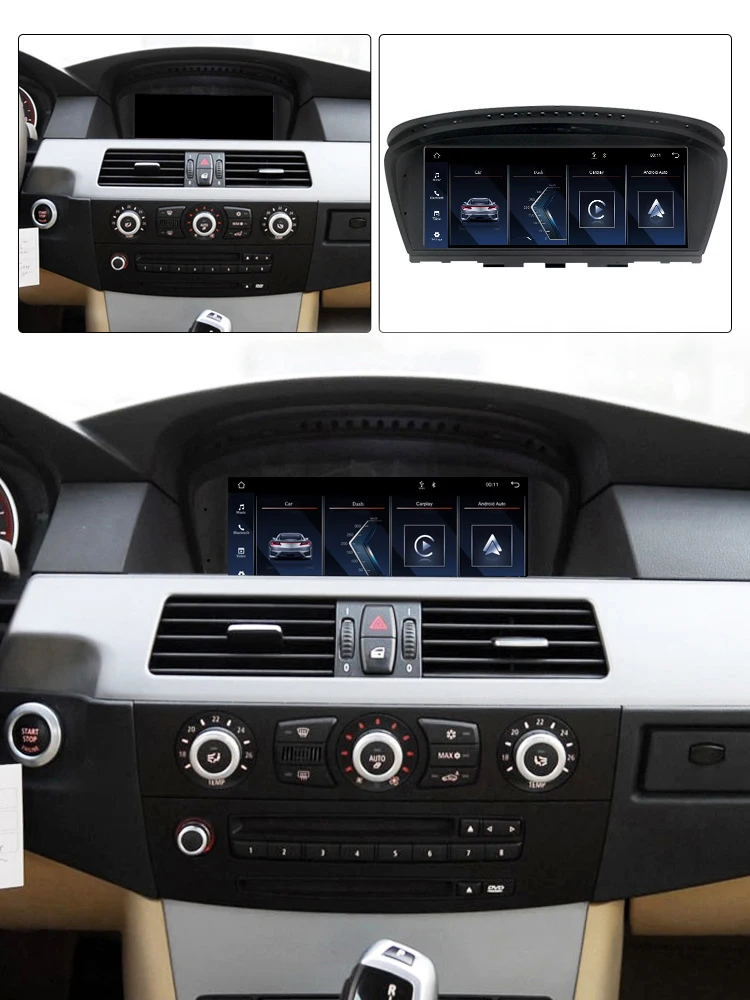 MEKEDE Autoradio für BMW 3er 5er Serie E60 E61 E63 E64 E90 E91 E92 E93 CIC CCC GPS Navigation Carplay Android Auto Multimedia-Einheit