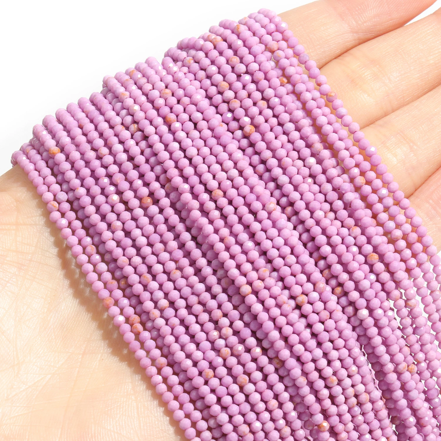Großhandel Facettierte 2 3 4mm Naturstein Lila Mica Perlen Runde Kleine Lose Perlen für Schmuckherstellung DIY Armbänder Halsketten – Detail 4