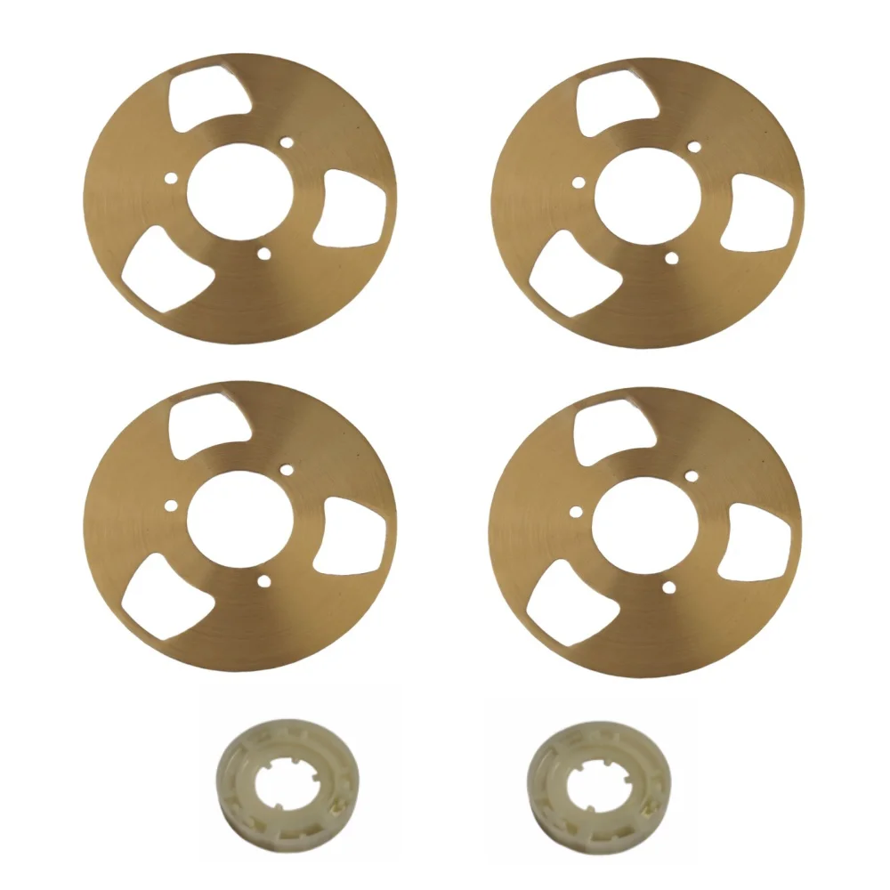 Making Reel To Reel Cassette Kit  Metal (Aluminum) Diameter 42mm  (Pack of 4 Reels + 2 Wheel)