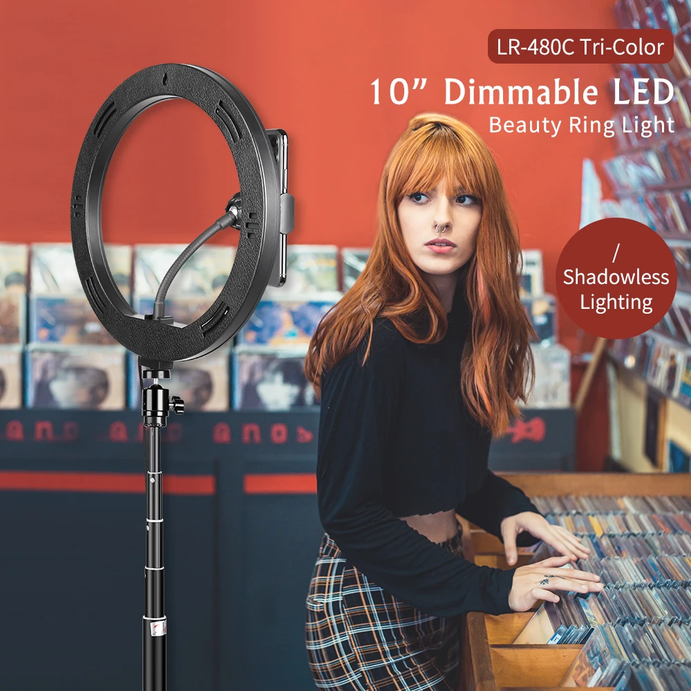 10 pollici RGB Selfie Ring Light con treppiede LED Ring Lamp per telefono Youtube Video Live Photography Lamp Hoop Ring Lights
