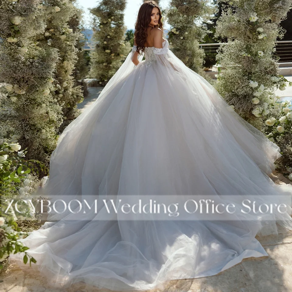 تخصيص قبالة الكتف الحبيب الكرة ثوب الزفاف 2025 أنيقة الأميرة الدانتيل يزين زي العرائس Vestido De Noiva