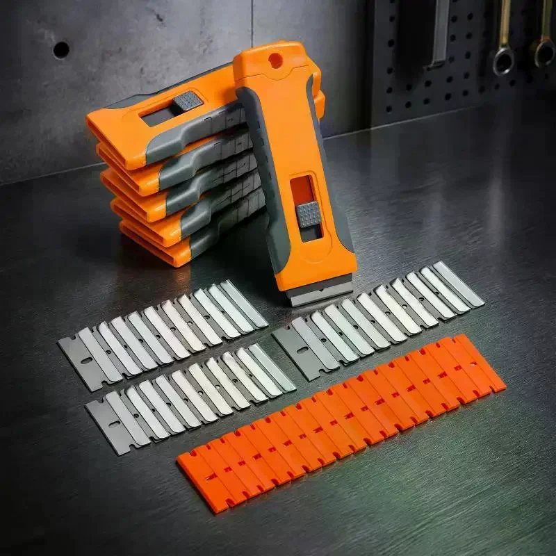 1 Set Glue Removal Cleaning Tool Set With Anti Slip Handles Replaceable Blades For Home Car Sticker Removing Window Cleaning