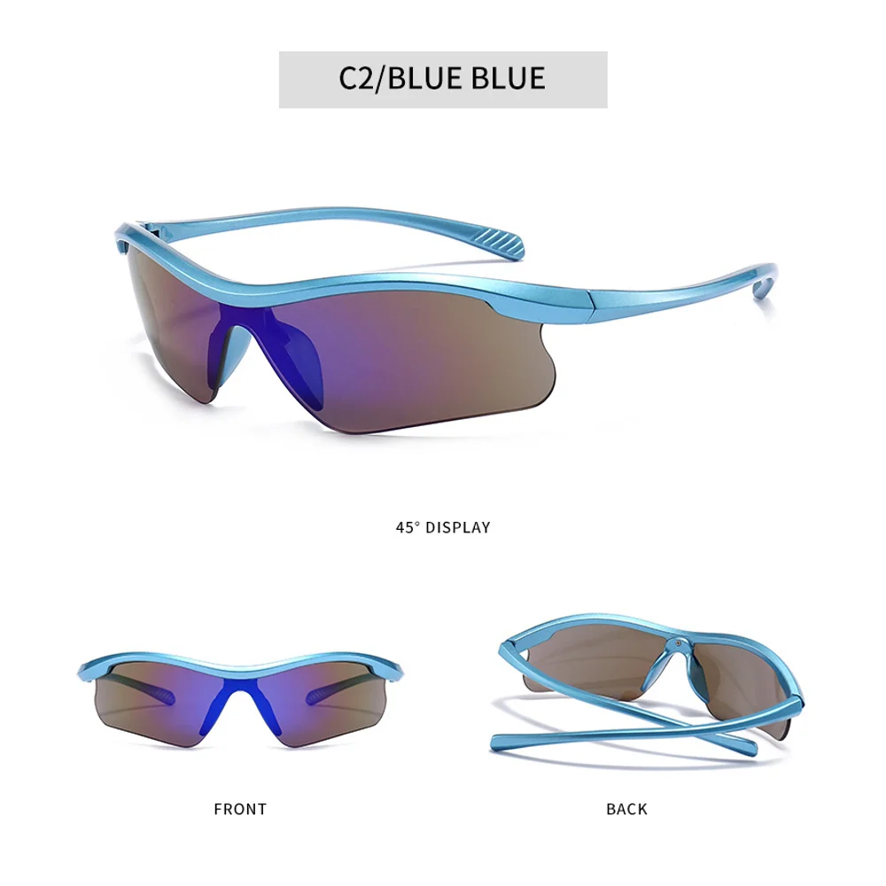 نظارات شمسية جديدة مقاومة للرياح بنصف إطار للرجال والنساء نظارات شمسية رياضية خارجية