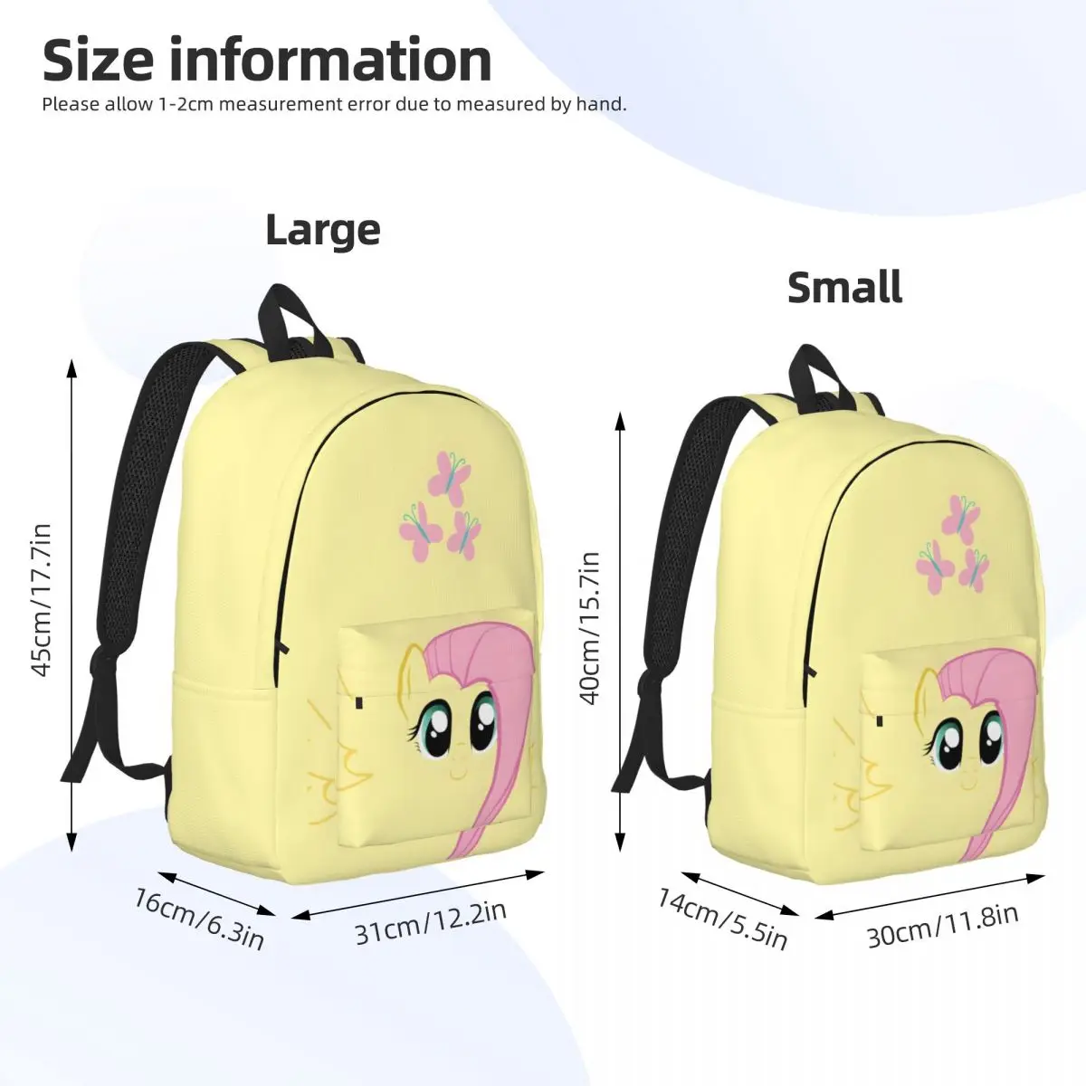 Birthday MLP Fim Fluttershy Zipper Closure Children\'s Bags My Little Pony Fashionable Students Handbag Campus