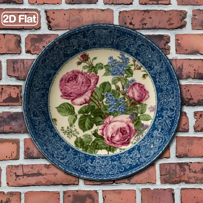 CIFBUY Vintage Rose Aluminum Wall Art Waterproof Scratchproof Metal Sign For Home Cafe Indoor Outdoor Yard Decor