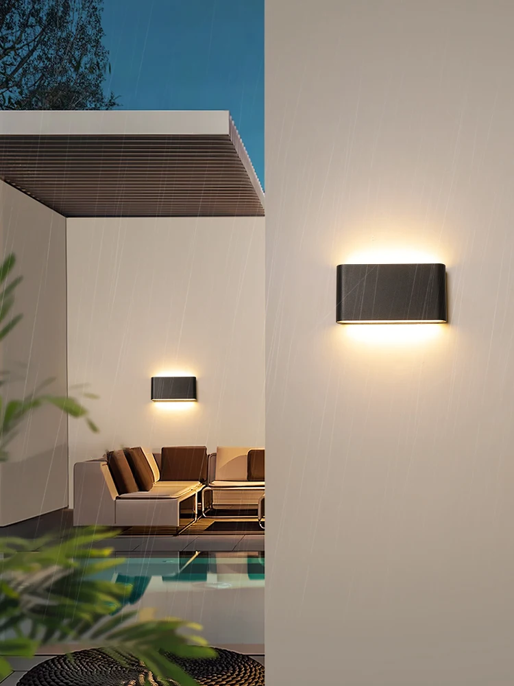 LED Minimalist Style Outdoor Waterproof Wall lamp Villa Garden Wall light IP65 Courtyard Decoration lamp Living Room Wall lamp