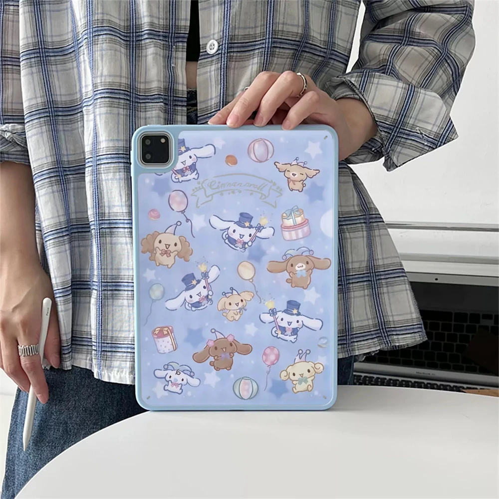 حافظة كمبيوتر لوحي كرتونية لطيفة لهاتف ابل ايباد برو 2024 11 بوصة 2025 Air 5/4 10.9 10th 11th 9.7 10.2/10.5 mini 6 7 غطاء أكريليك