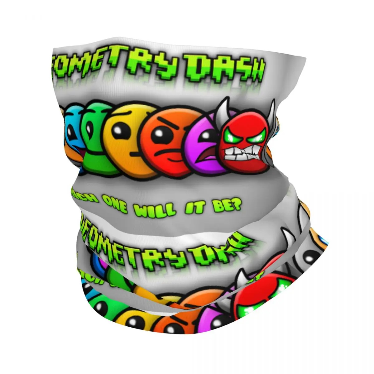 

Video Game Geometry Dash Bandana Neck Cover Printed Wrap Mask Scarf Multifunction Headwear Running Unisex Adult Breathable