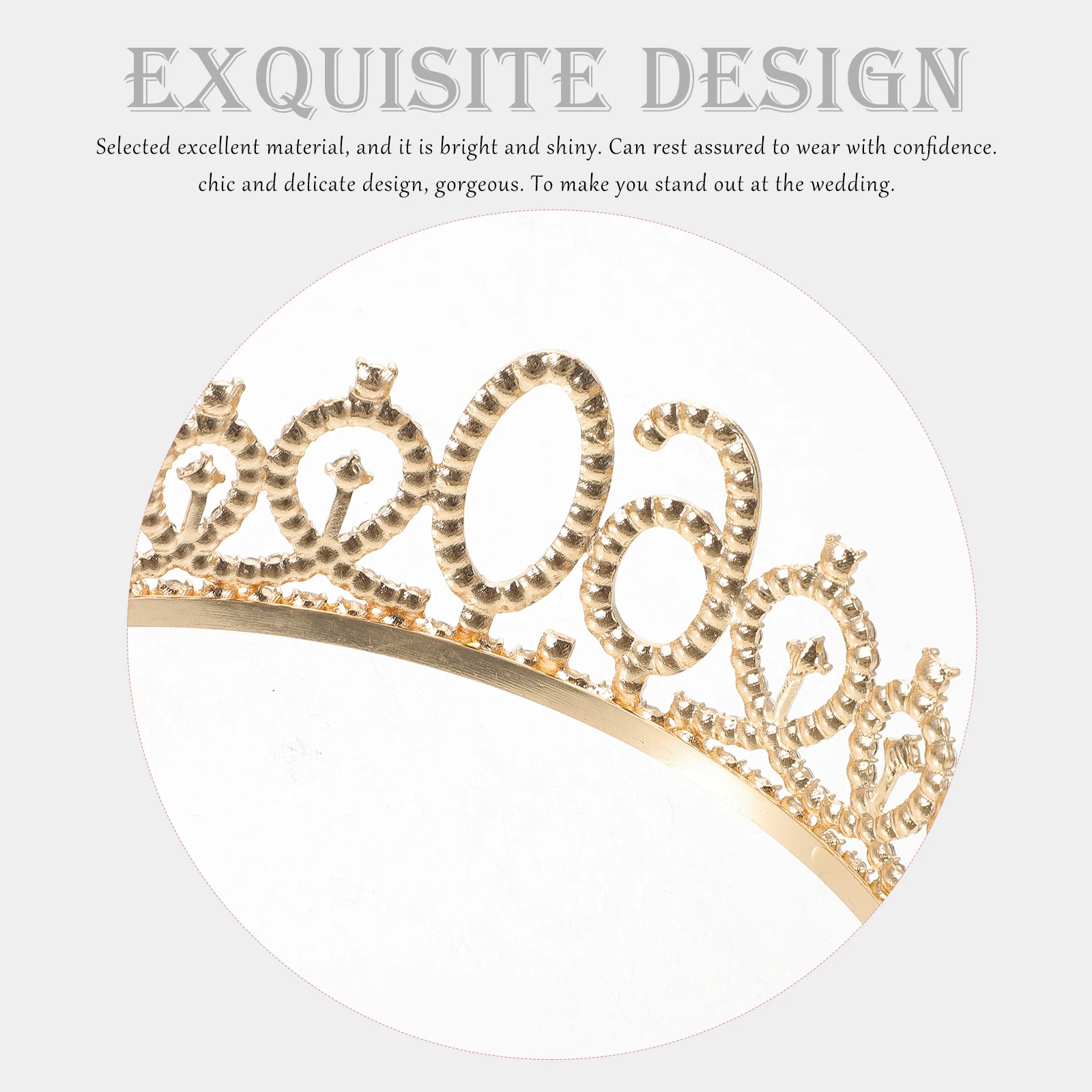 

Повязка на голову на 60-й день рождения, корона, застежка для волос, золотые аксессуары для вечеринок, сплав со стразами, элегантный, легкий, для свадьбы, помолвки