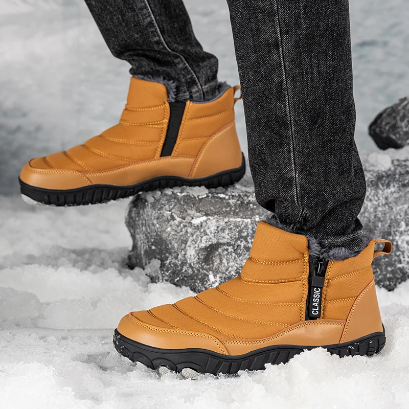 Inverno novos sapatos de algodão masculinos e femininos ao ar livre antiderrapante mais botas de neve quentes de veludo