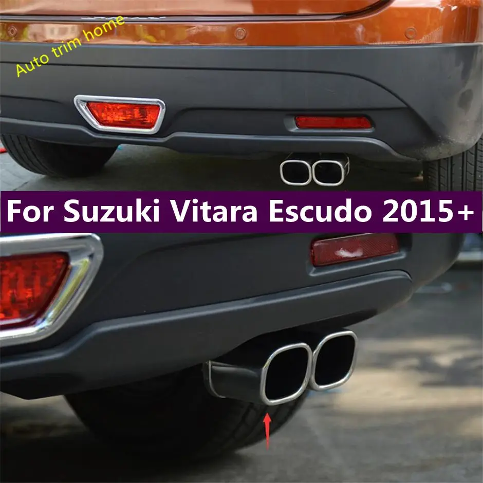 

Stainless Steel Rear Tail Pipes Double Exhaust Decoration Frame Cover Trim For Suzuki Vitara Escudo 2015 - 2019 Car Accessories