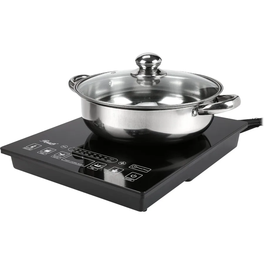 

Induction Cooker 1800 Watt 5 Pre-Programmed Induction Cooktop Electric Burner with Stainless Steel Pot 10 3.5 QT 18-8 RHAI-1500