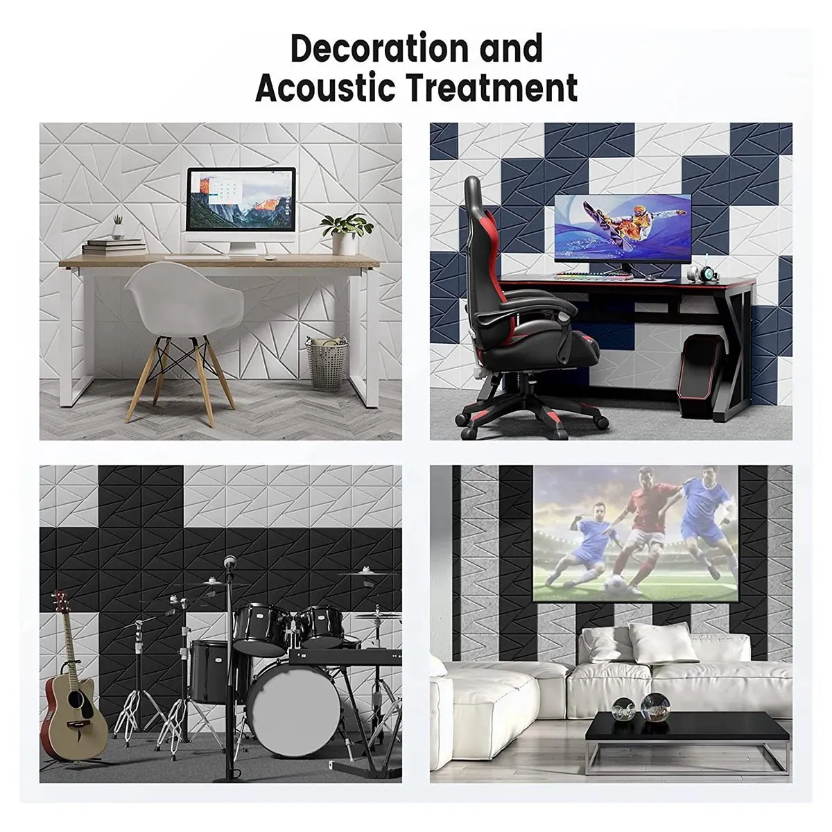 Pannelli acustici da 12 pezzi con autoadesivi, pannelli in schiuma fonoassorbente 12X 12X 0,4 pollici, pannelli acustici ad alta densità, grigio argento XY