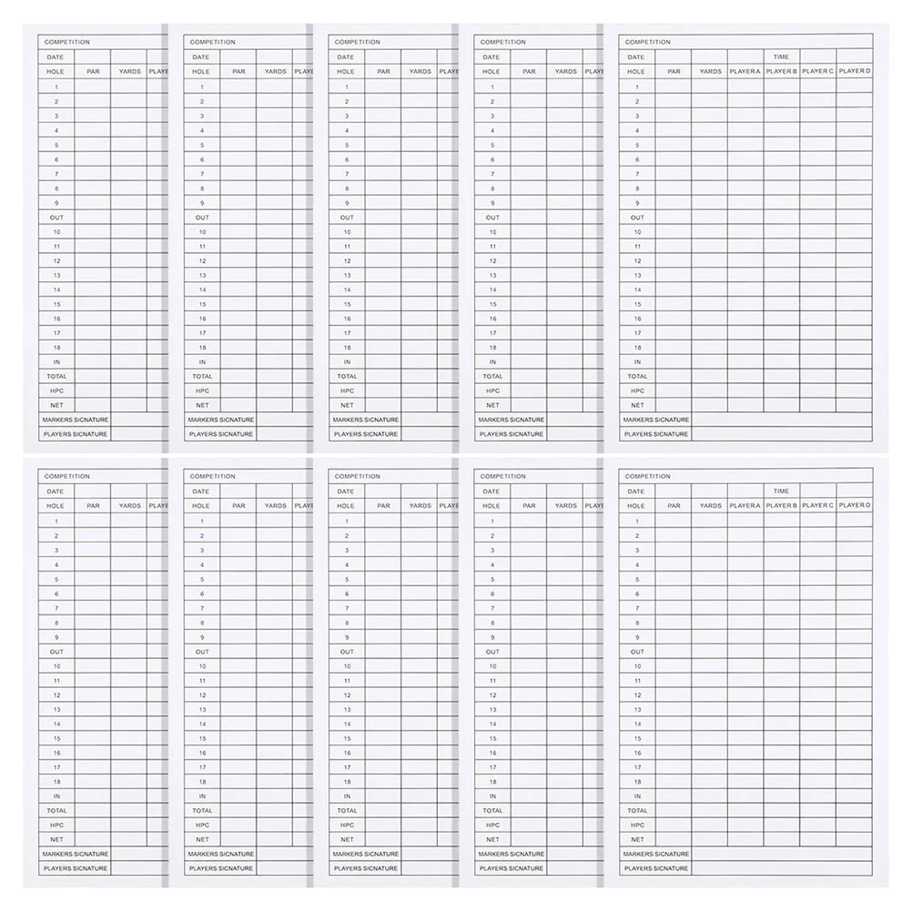 

30 Pcs Golf Scorecard Balls Golfs Cards Number Record Tools White Coated Paper Scorecards