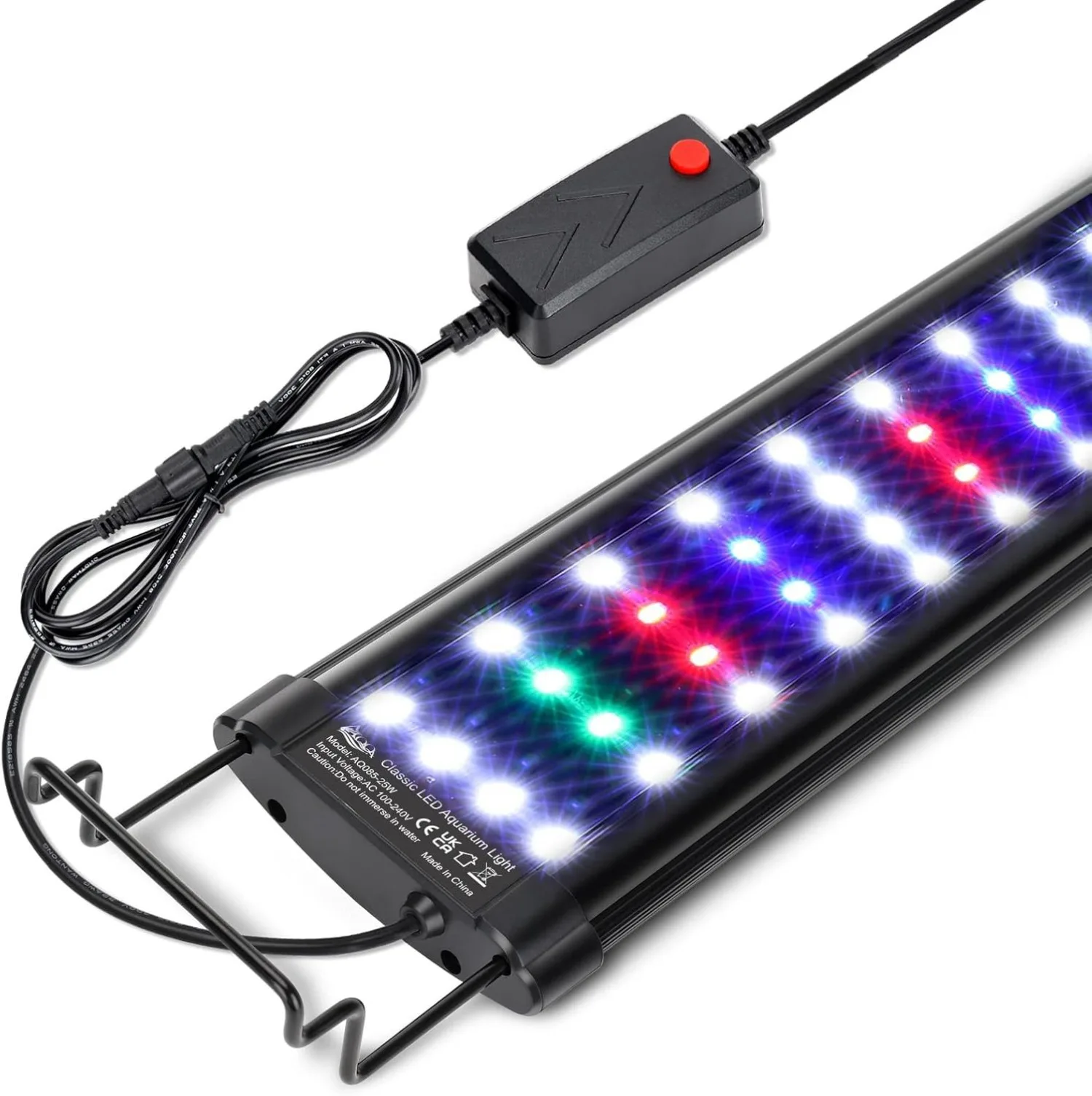

LED Aquarium Light Multi Color Fish Tank Light 3 Color Light Modes Adjustable Mounts for 12 To 50" Fresh Water Tank No Flicker