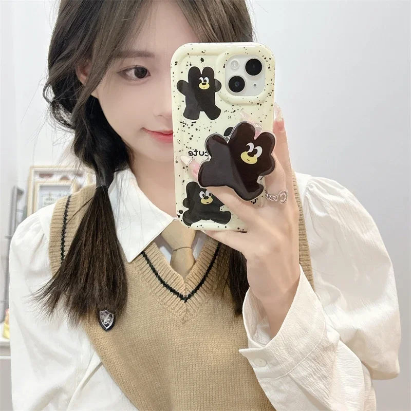 Cute Cartoon Rabbit Finger Ring Holder Korea Griptok Phone Socket for Samsung IPhone Phone Grip Tok Mobile Phone Holder Stand