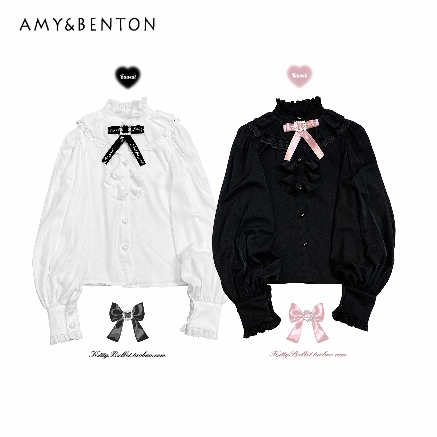 

Japanese Lolita White Shirt Fashion Stand Collar Loose Lotus Leaf Shirts Mine Mass-Produced Long Sleeve Women Shirt Autumn New