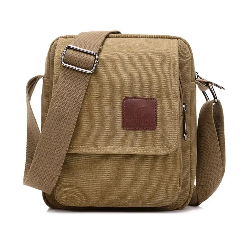 

Vintage Canvas Men Crossbody Bag Large Capacity Anti-theft Outdoor Small Bag Wear-resistant Business Cashier Wallet Shoulder Bag