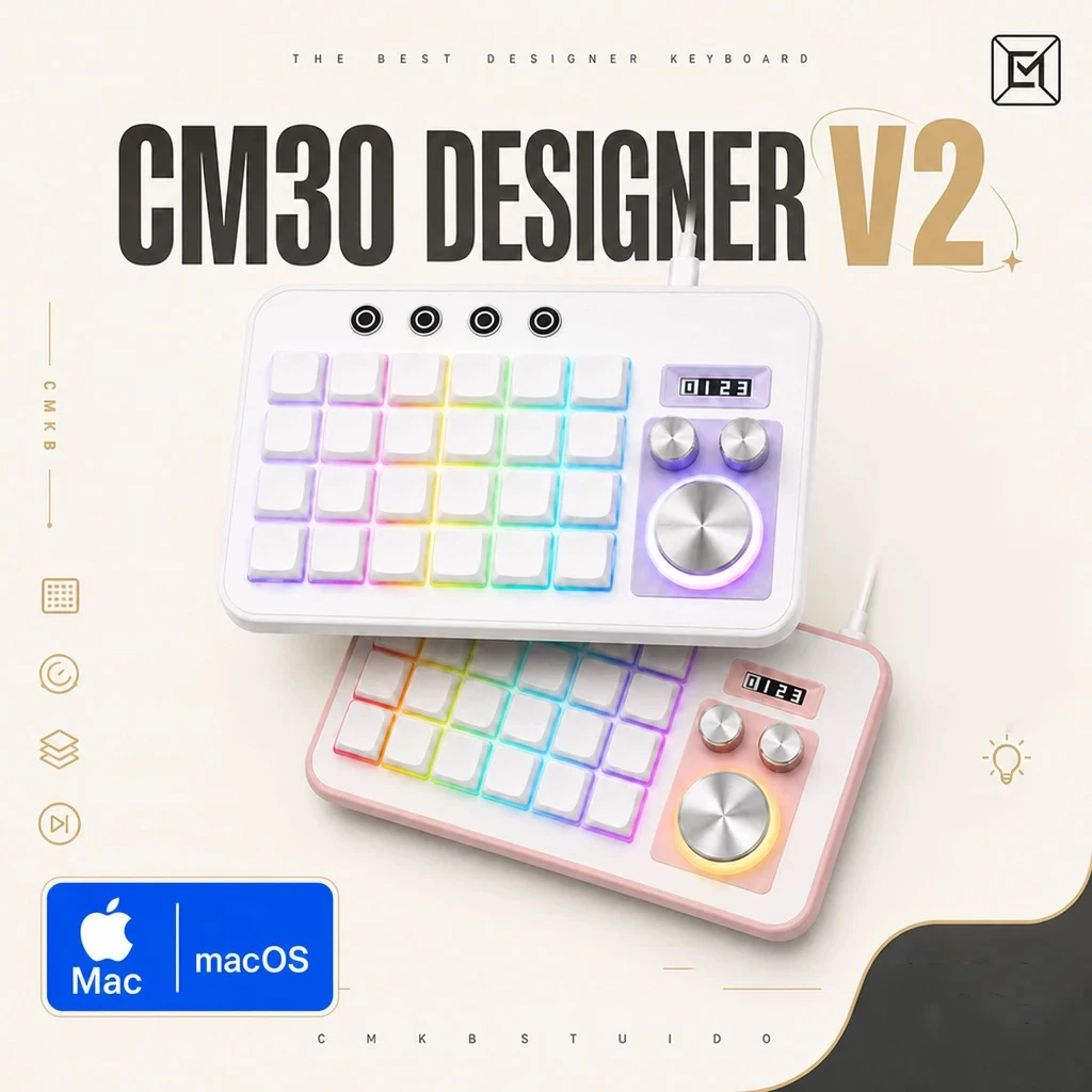 CM30 VIAL Keyboard Drawing Wired Keyboard Macro Programming Keyboard Designer Professional OLED Rotary Knob Mechanical Keyboard