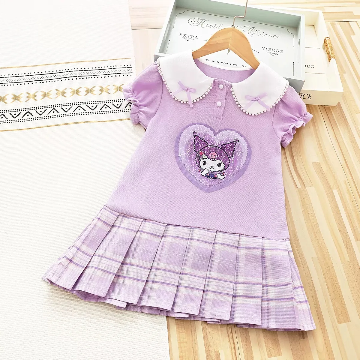 

New Summer Children Dresses Teen Girl Clothes Sanrio Kuromi MY MELODY Princess Dress Party Costumes Fashion Kids Casual Clothing