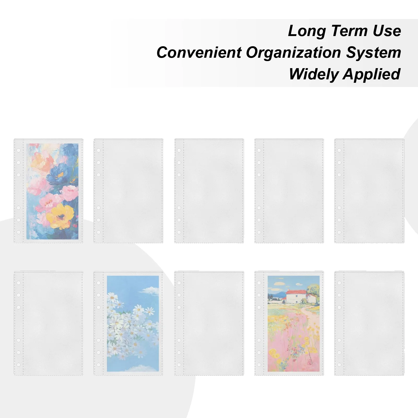 

Binder Pages 10 Pieces A6 Binder Clear Refill Card Sleeves Top Loading Protectors For Cash Organizer Business Card Tracker