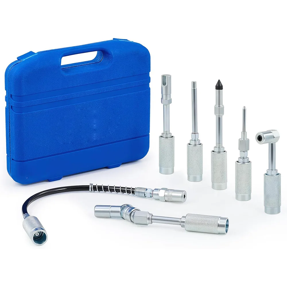 

Grease Gun Accessory Kit 7 Piece Grease Gun Coupler Set for Hard to Reach Grease Fittings
