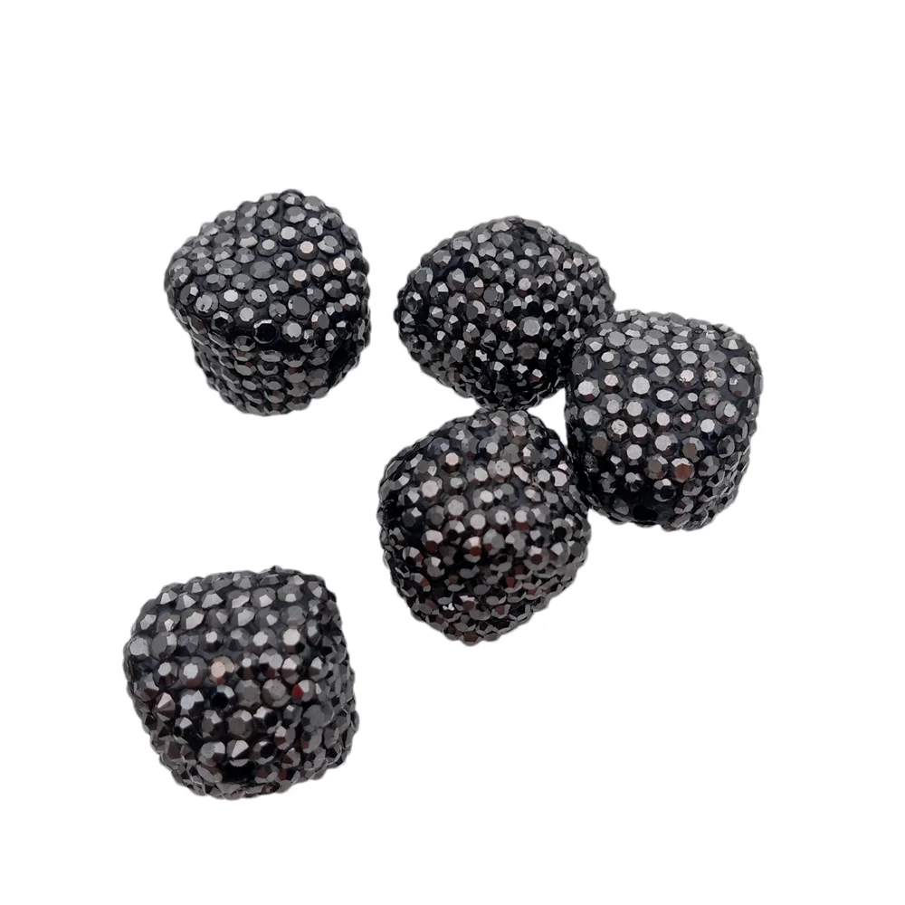 

Wholesale 10 Pcs Black Rhinestone Pave Beads Jewelry Making Accessory Findings